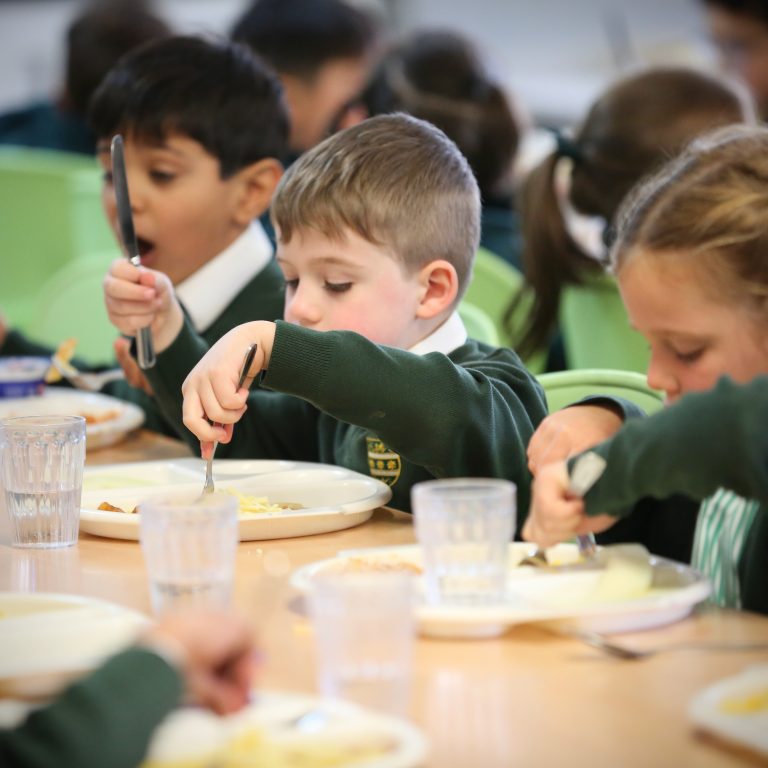 Prep School Pupils eating their food