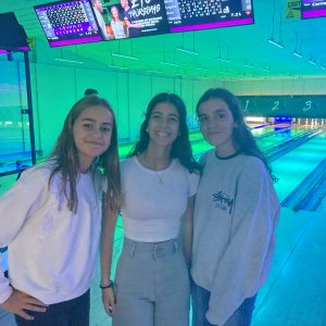 Boarding students bowling